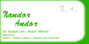 nandor andor business card